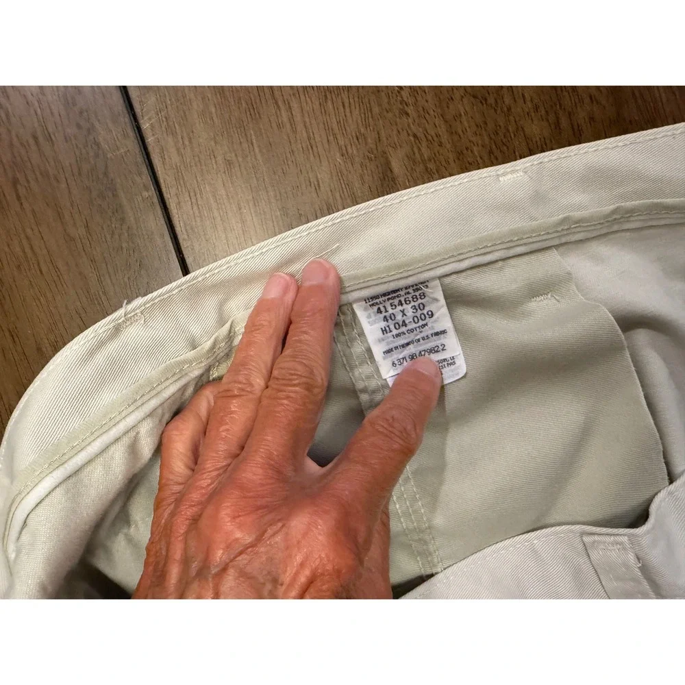 Lee Performance Khakis Mens 40x30 Beige Stone Cotton Flat Front Straight Pants